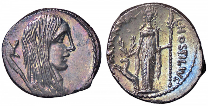 ROMANE REPUBBLICANE - HOSTILIA - L. Hostilius Saserna (48 a.C.) - Denario B. 4; ...