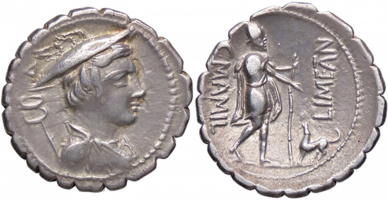 ROMANE REPUBBLICANE - MAMILIA - C. Mamilius Limetanus (82 a.C.) - Denario serrat...