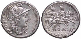 ROMANE REPUBBLICANE - MARCIA - Q. Marcius Libo (148 a.C.) - Denario B. 1; Cr. 215/1 (AG g. 3,95)
SPL