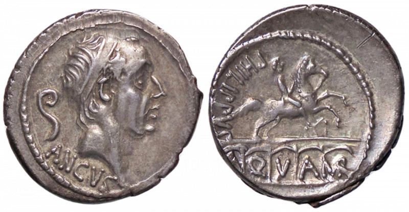 ROMANE REPUBBLICANE - MARCIA - L. Marcius Philippus (56 a.C.) - Denario B. 28; C...