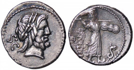 ROMANE REPUBBLICANE - PROCILIA - L. Procilius (80 a.C.) - Denario B. 1; Cr. 379/1 (AG g. 3,69) Ex asta ArtCoins 2 del 2010, lotto 136
 Ex asta ArtCoi...
