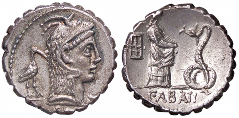 ROMANE REPUBBLICANE - ROSCIA - L. Roscius Fabatus (64 a.C.) - Denario serrato B....
