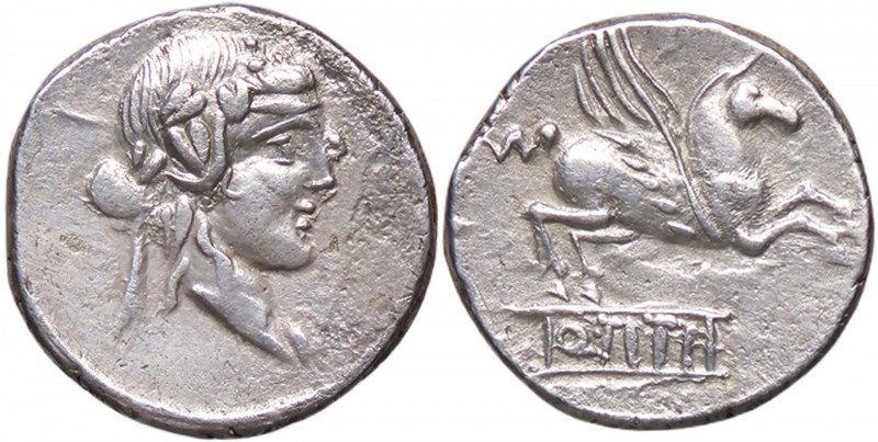 ROMANE REPUBBLICANE - TITIA - Q. Titius (90 a.C.) - Denario B. 2; Cr. 341/2 (AG ...