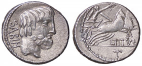 ROMANE REPUBBLICANE - TITURIA - L. Titurius L. f. Sabinus (89 a.C.) - Denario B. 6; Cr. 344/3 (AG g. 4)
qSPL/BB+