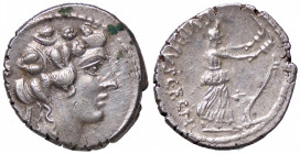 ROMANE REPUBBLICANE - VIBIA - C. Vibius C. f C. n. Pansa Caetronianus (48 a.C.) - Denario B. 16; Cr. 449/2 (AG g. 3,95) Punti di ossidazione al D/
 P...