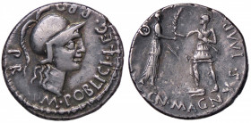 ROMANE REPUBBLICANE - POMPEO MAGNO - M. Poblicius (46-45 a.C.) - Denario B. 9; Cr. 469/1a (AG g. 3,73)
BB+/qSPL