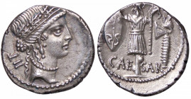 ROMANE IMPERIALI - Giulio Cesare († 44 a.C.) - Denario B. 26; Cr. 452/2 (AG g. 3,57) Ex asta ArsAntiqva 1 del 2000, lotto 128
 Ex asta ArsAntiqva 1 d...