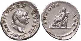 ROMANE IMPERIALI - Vespasiano (69-79) - Denario C. 28; RIC 131a (AG g. 3,33)
bello SPL