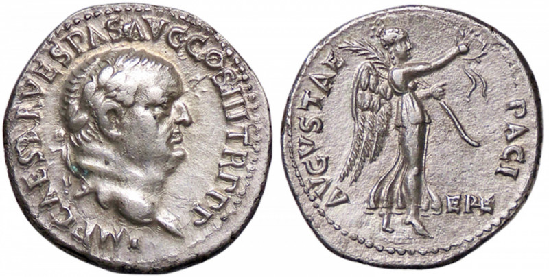 ROMANE IMPERIALI - Vespasiano (69-79) - Denario (Efeso) RIC 1431; RPC 833 (AG g....