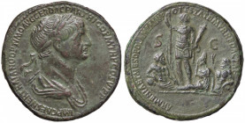 ROMANE IMPERIALI - Traiano (98-117) - Sesterzio C. 39 (20 Fr.); RIC 642 (AE g. 20,1) Ritocchi
 Ritocchi
BB+