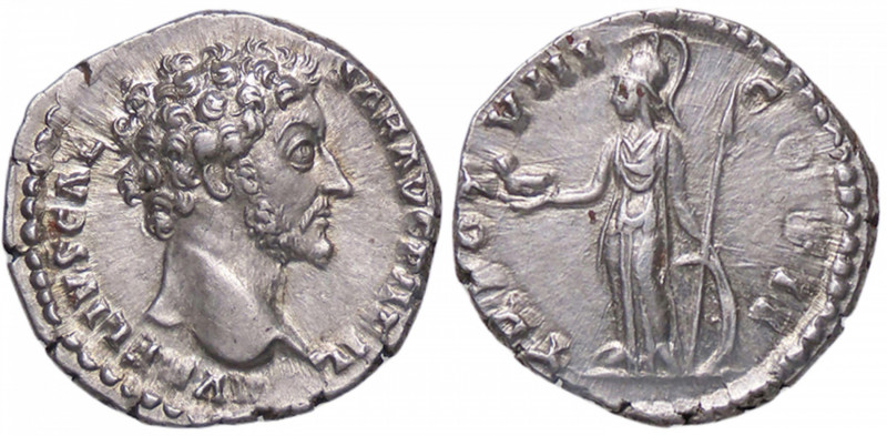 ROMANE IMPERIALI - Marco Aurelio (161-180) - Denario C. 663; RIC A459 (AG g. 3,3...