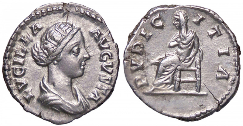 ROMANE IMPERIALI - Lucilla (moglie di L. Vero) - Denario C. 62; RIC 781 (AG g. 3...