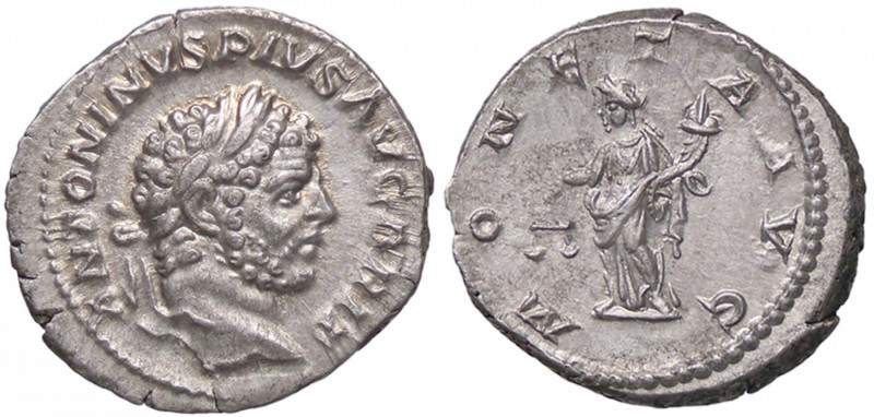 ROMANE IMPERIALI - Caracalla (198-217) - Denario C. 165; RIC 224 (AG g. 3,64)
q...
