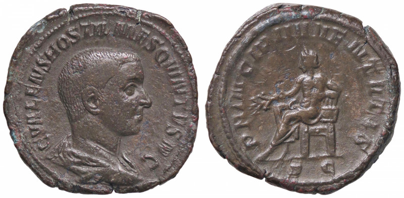 ROMANE IMPERIALI - Ostiliano (251) - Sesterzio C. 31 (15 Fr.). RIC 215 (AE g. 25...