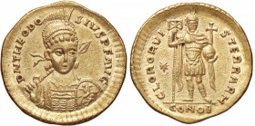 ROMANE IMPERIALI - Teodosio II (402-450) - Solido (Costantinopoli) RIC 232 (AU g. 4,45)
qSPL