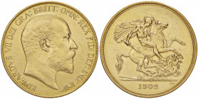 ESTERE - GRAN BRETAGNA - Edoardo VII (1901-1910) - 5 Sterline 1902 Kr. 807 R (AU g. 39,5)
BB/BB+