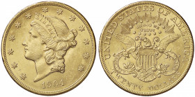 ESTERE - U.S.A. - 20 Dollari 1904 - Liberty Kr. 74.3 (AU g. 33,45)
bello SPL