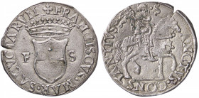 ZECCHE ITALIANE - CARMAGNOLA - Francesco di Saluzzo (1529-1537) - Cavallotto CNI 31/41; MIR 155/1 RR (AG g. 3,65) Ottima conservazione con il viso di ...