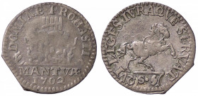 ZECCHE ITALIANE - MANTOVA - Ferdinando Carlo Gonzaga-Nevers (1669-1707) - 5 Soldi 1702 CNI 47; MIR 747 RR (MI g. 1,08)
BB-SPL