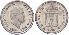 ZECCHE ITALIANE - NAPOLI - Ferdinando II di Borbone (1830-1859) - 10 Grana 1855 P.R. 168; Mont. 955/957 AG
FDC