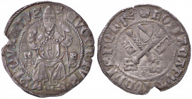 ZECCHE ITALIANE - ROMA - Eugenio IV (1431-1447) - Grosso CNI 17; Munt. 8 RR (AG g. 3,8)
BB/BB+