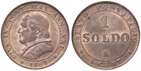 ZECCHE ITALIANE - ROMA - Pio IX (1866-1870) - Soldo 1867 A. XXI Pag. 602; Mont. 412 CU Rame rosso
 Rame rosso
qFDC