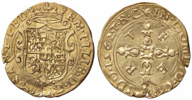 SAVOIA - Emanuele Filiberto (1553-1580) - Scudo d'oro del Sole 1562 TBC MIR 496a RR (AU g. 3,25) Imperfezione di conio al bordo
 Imperfezione di coni...