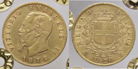 SAVOIA - Vittorio Emanuele II Re d'Italia (1861-1878) - 20 Lire 1872 M Pag. 467; Mont. 143 RR AU Sigillata Loris Zanirato
 Sigillata Loris Zanirato
...