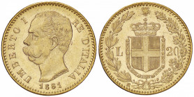 SAVOIA - Umberto I (1878-1900) - 20 Lire 1881 Pag. 577; Mont. 14 AU
FDC