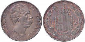 SAVOIA - Umberto I (1878-1900) - 2 Lire 1884 Pag. 594; Mont. 39 AG Patinata
 Patinata
qFDC