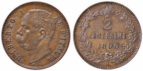SAVOIA - Umberto I (1878-1900) - 2 Centesimi 1896 Pag. 621; Mont. 69 RR CU
SPL/SPL+
