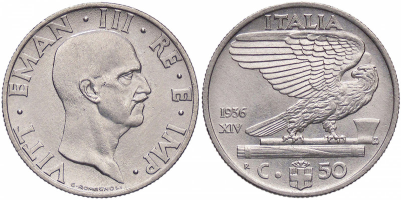 SAVOIA - Vittorio Emanuele III (1900-1943) - 50 Centesimi 1936 XIV Impero Pag. 8...