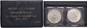 REPUBBLICA ITALIANA - Repubblica Italiana (monetazione in lire) (1946-2001) - 1.000 Lire 1970 - Roma Capitale - Prova Mont. 7 R AG In astuccio
 In as...
