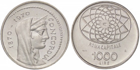 REPUBBLICA ITALIANA - Repubblica Italiana (monetazione in lire) (1946-2001) - 1.000 Lire 1970 - Roma Capitale - Prova Mont. 7 R AG
FDC