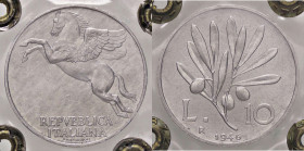 REPUBBLICA ITALIANA - Repubblica Italiana (monetazione in lire) (1946-2001) - 10 Lire 1946 Mont. 3 R IT Sigillata Angelo Bazzoni con la nota "Eccezion...
