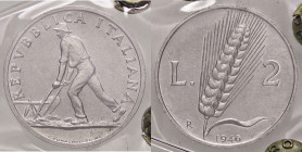 REPUBBLICA ITALIANA - Repubblica Italiana (monetazione in lire) (1946-2001) - 2 Lire 1946 Mont. 3 R IT Sigillata Angelo Bazzoni con la nota "Ecceziona...