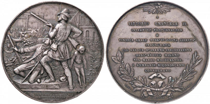 MEDAGLIE - CITTA' - Milano - Medaglia A ricordo delle 5 giornate del 1848 R AG O...