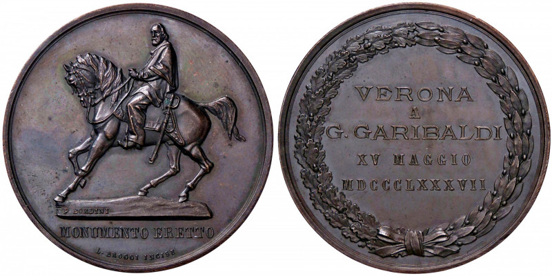 MEDAGLIE - CITTA' - Verona - Medaglia 1887 - Inaugurazione del monumento a Garib...