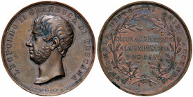 MEDAGLIE - PERSONAGGI - Leopoldo II di Lorena (1797-1870) - Medaglia 1854 - Incoraggiamento industria Toscana AE Opus: Niderost Ø 40Incisa al bordo Co...