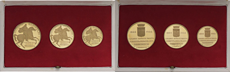 MEDAGLIE - REPUBBLICA - Trittico 1966 - Centenario della battaglia di Bezzecca (...