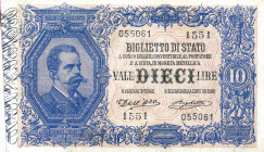CARTAMONETA - BIGLIETTI DI STATO - Vittorio Emanuele III (1900-1943) - 10 Lire 23/04/1914 - Serie 1551-2100 Alfa 77; Lireuro 17C R Dell'Ara/Righetti P...