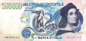 CARTAMONETA - BANCA d'ITALIA - Repubblica Italiana (monetazione in lire) (1946-2001) - 500.000 Lire - Raffaello 13/05/1997 Alfa 950; Lireuro 86A Fazio...