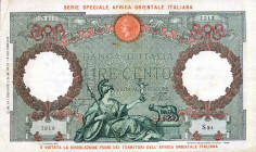 CARTAMONETA - COLONIE ED OCCUPAZIONI DI TERRITORI ITALIANI - Africa Orientale Italiana Banca d'Italia - 100 Lire 14/01/1939 Gav. 88 R Azzolini/Urbini...