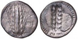 GRECHE - LUCANIA - Metaponto - Nomos Mont. 2219; S.ANS 224 (AG g. 6,92) Frattura di conio
 Frattura di conio
qBB