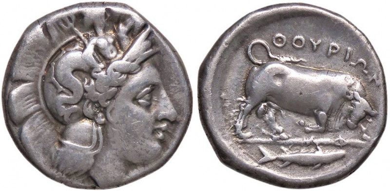 GRECHE - LUCANIA - Thurium - Statere S. Ans. 1007; H.N. 1800 (AG g. 7,77) Ex For...