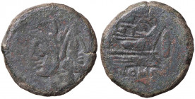 ROMANE REPUBBLICANE - ANONIME - Monete con simboli o monogrammi (211-170 a.C.) - Asse Cr. 184/1a; Syd. 295 (AE g. 26,5)
meglio di MB
