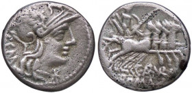 ROMANE REPUBBLICANE - ABURIA - C. Aburius Geminus (134 a.C.) - Denario B. 1; Cr. 244/1 (AG g. 3,06) Suberato
 Suberato
qBB