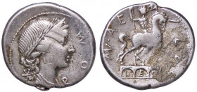 ROMANE REPUBBLICANE - AEMILIA - Man. Aemilius Lepidus (114-113 a.C.) - Denario B. 7; Cr. 291/1 (AG g. 4,01)
qBB