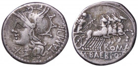 ROMANE REPUBBLICANE - BAEBIA - M. Baebius Q. f. Tampilus (137 a.C.) - Denario B. 12; Cr. 236/1 (AG g. 3,88)
BB