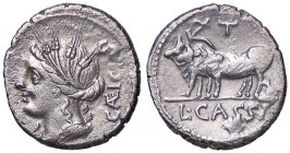 ROMANE REPUBBLICANE - CASSIA - L. Cassius Caecianus (102 a.C.) - Denario B. 4; Cr 321/1 (AG g. 3,71)
BB+